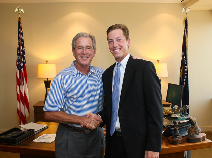 Luke Bielawski and Geroge Bush